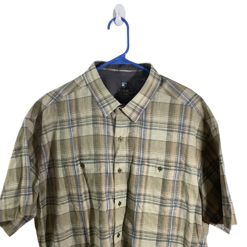 Kuhl Linen Blend Plaid Short Sleeve Shirt Button Down - Picture 2 of 9